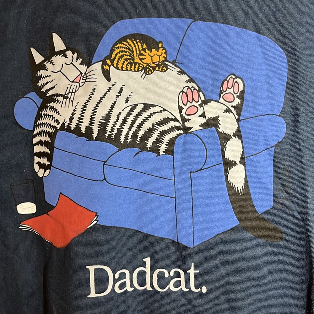 🔥 NWT Dadcat Genuine B. Kliban Cat TEE SHIRT Men’s M Combed Cotton Crazy Shirts - Picture 15 of 16